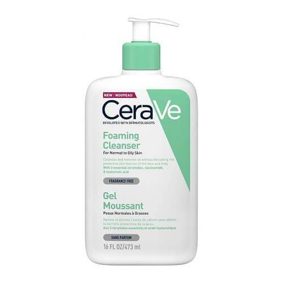 CeraVe | Gel Nettoyant Moussant | Visage & Gel Nettoyant Visage & ; Corps |473ml
