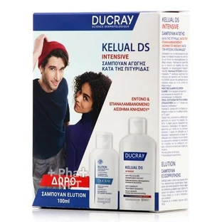 Ducray | Promo Kelual Champú Anticaspa Intensivo DS Champú Tratamiento Anticaspa 100ml &amp; Champú Elución 100ml | 1 set
