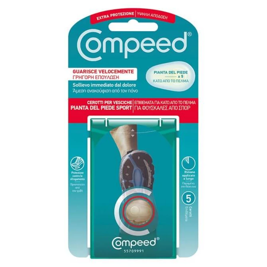 Compeed | Coussinets sous-pieds pour ampoules de sport | 5pcs