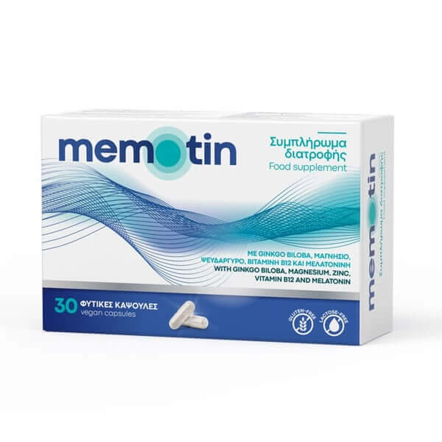 BioAxess Memotin | Dietary Supplement for Memory Enhancement and Tinnitus | 30 Vegetable Capsules