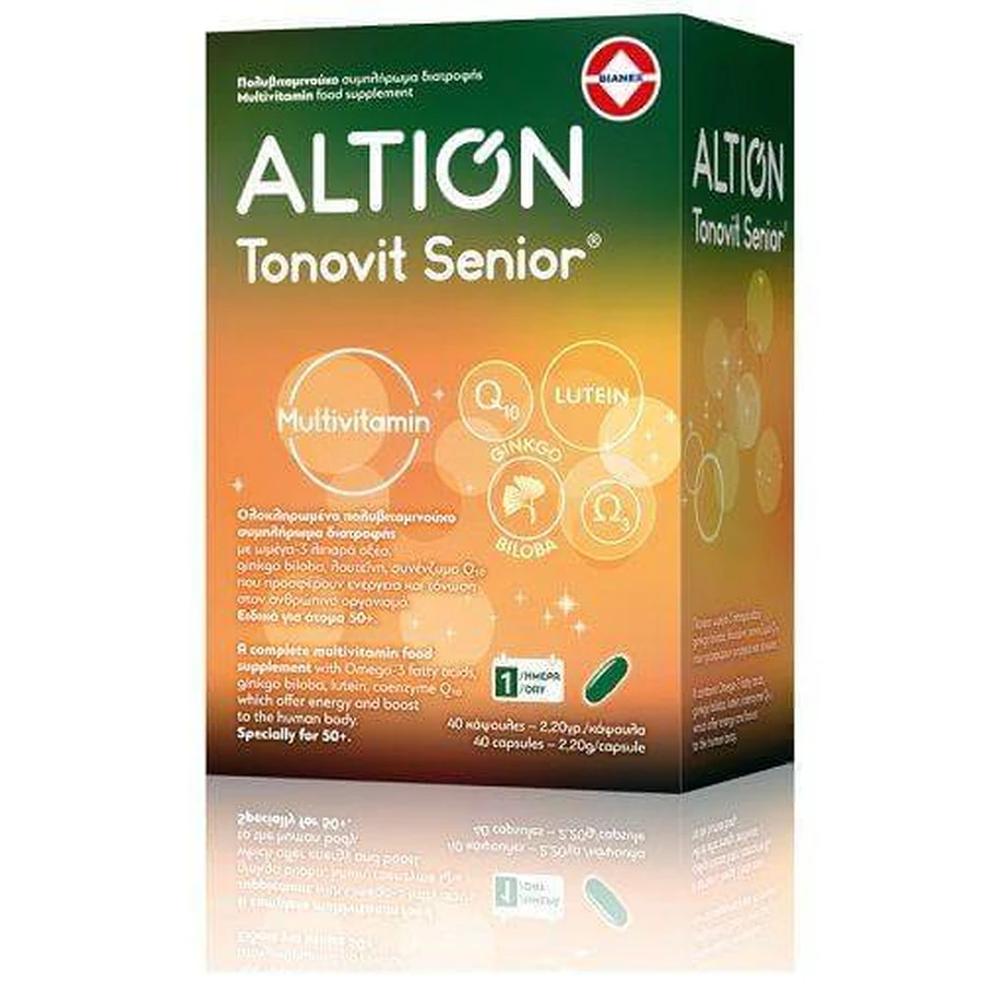 Altion | Tonovit Senior Multivitamine | Uitgebreid multivitaminesupplement voor 50-plussers | 40caps