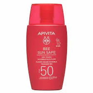 Apivita | Bee Sun Safe Dry Touch Invisible Face Fluid | Delicate Sun Safe Dry Touch Invisible Face Fluid | SPF50 Sunscreen Face Cream | 50ml
