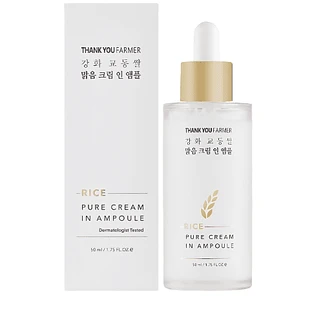 Thank You Farmer | Rice Pure Cream In Ampoule Cream in Ampoule for Moisturizing & ; Shine | 50ml