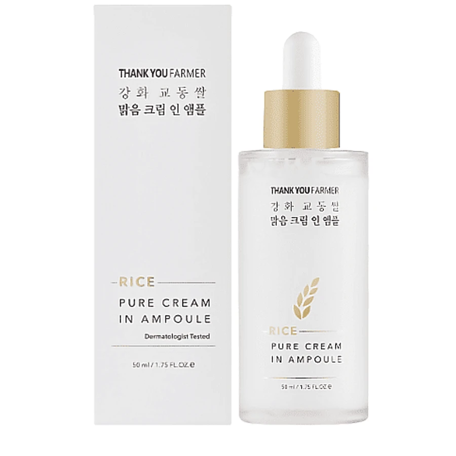 Thank You Farmer | Rice Pure Cream In Ampoule Cream in Ampoule for Moisturizing & ; Shine | 50ml