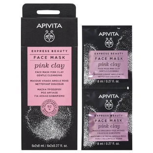 Apivita | Express Beauty | Gesichtsmaske mit rosa Tonerde zur sanften Reinigung | 2x8ml