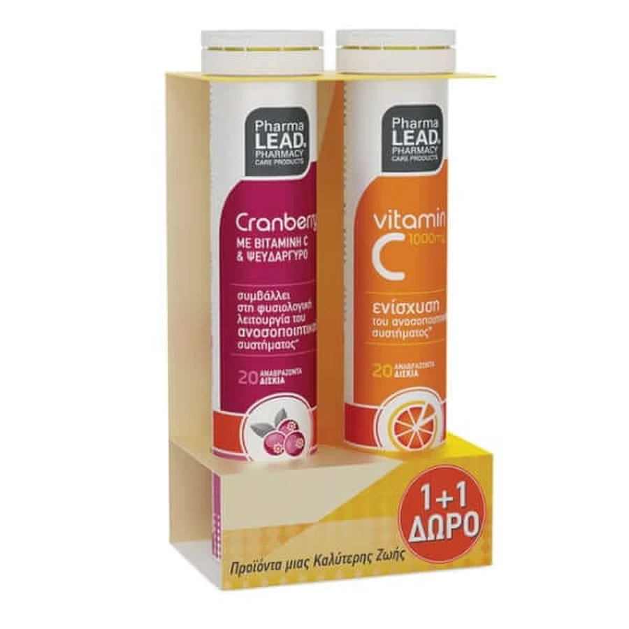 Pharmalead | Promo 1+1 Cranberry & Vitamine C 1000mg | 2x20eff.tabs