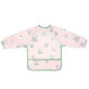 Bib with sleeves, pink with cheerful animals, Badabulle