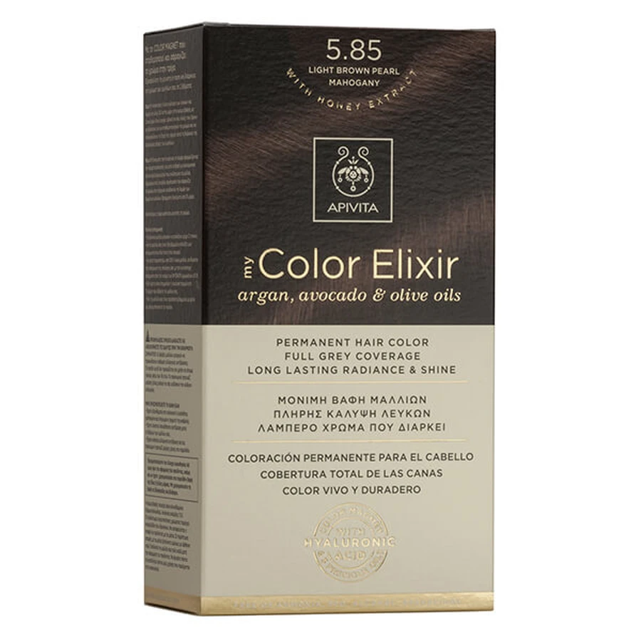 Apivita | My Color Elixir Permanent Hair Color No 5.85 Light Brown Light Pearl Mahogany | 50ml