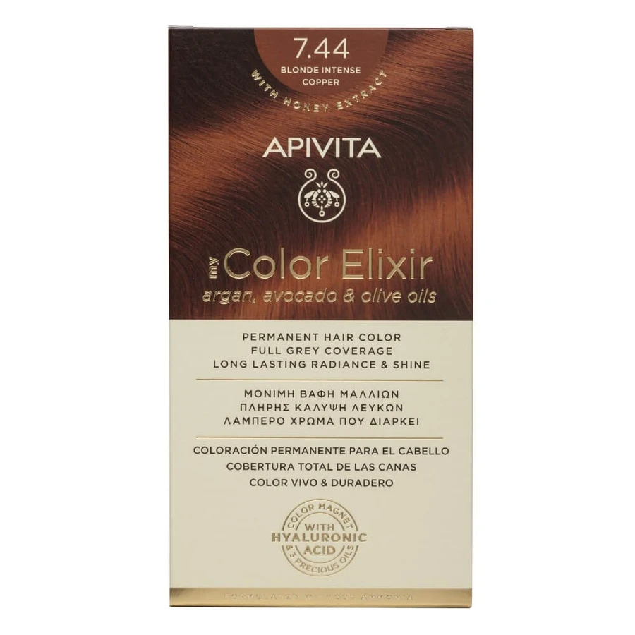 Apivita | My Color Elixir Tinte Permanente No 7.44 Rubio Bronce Intenso | 50ml