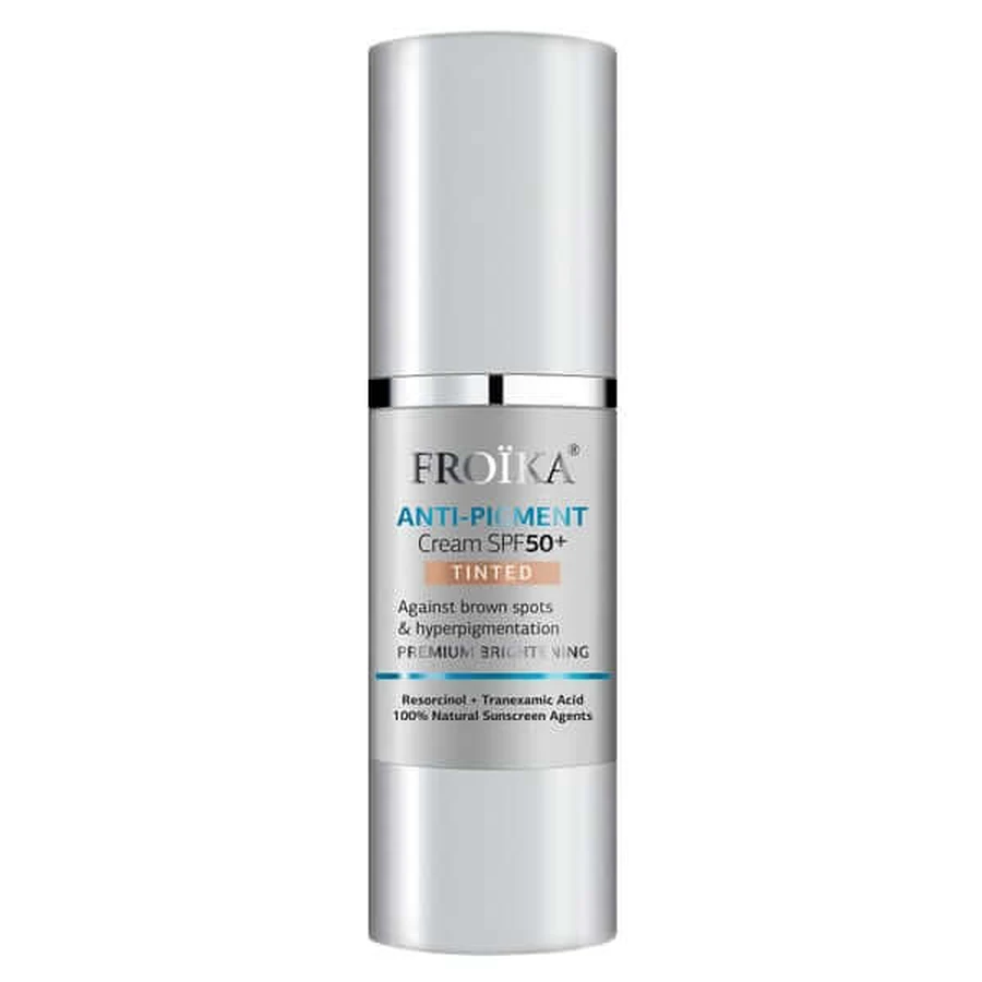 Froika | Crème teintée anti-pigmentaire SPF50+ Crème teintée anti-pigmentaire pour le visage | 30ml