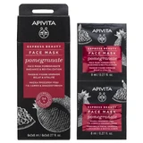 Apivita | Express Beauty | Face Mask with Pomegranate for Shine & shine Revitalization | 2x8ml