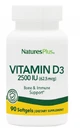 Natures Plus | Vitamine D3 2500 IU | 90softgels