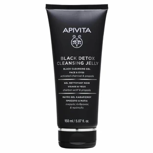 Apivita | Gel Limpiador Negro para Rostro y Cuidado Facial Limpiador para Rostro y Ojos con Carbón Activado y Propóleo | 150ml | 150ml