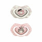 Symmetrical silicone pacifier Bonjour Paris, 6-18 months, 2 pieces, Pink, Canpol Babies