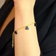 FARMA BIJOUX Hypoallergenic Gold Plated Bracelet with 5 Black Hearts 16/19CM