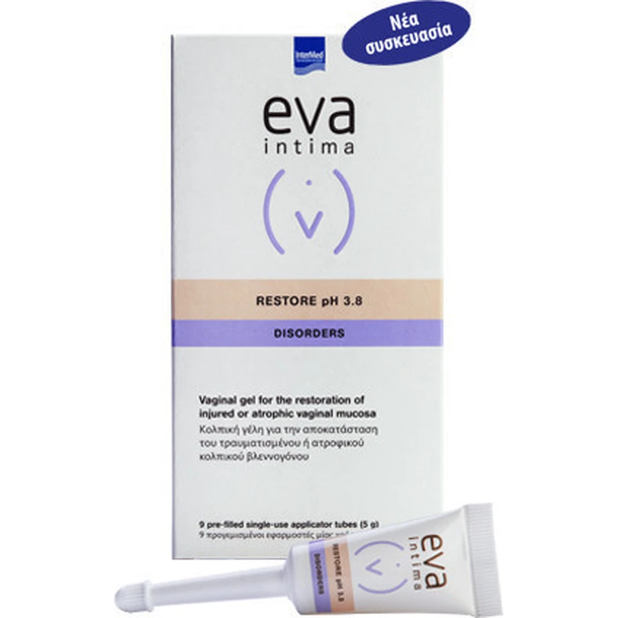 INTERMED Eva Intima Restore pH 3.8 Aandoeningen Vaginale gel voor de gevoelige zone 5gr x 9 st.