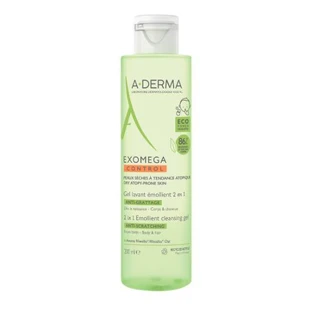 A-DERMA Exomega Control Verzachtende Reinigingsgel 2 in 1 tegen jeuk voor haar en lichaam 200ml