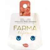 FARMA BIJOUX Hypoallergenic Earrings Blue Crystal 6,3mm