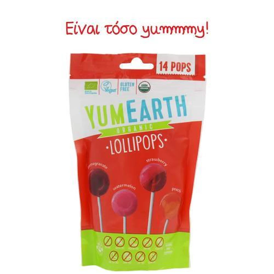 YUMEARTH Organic Lollipops Sucettes aux fruits biologiques 14 pcs.