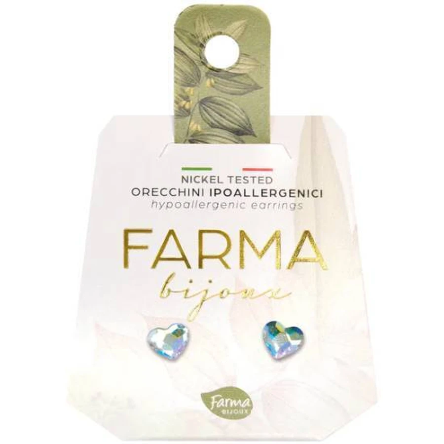 FARMA BIJOUX Hypoallergene Oorbellen Kristal Plat Hart 6,0mm
