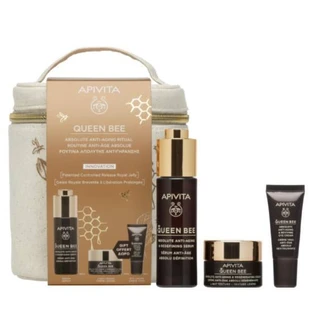APIVITA Abeja Reina-Suero Antiedad Holístico con Jalea Real, 30ml & Crema de Día Textura Ligera Abeja Reina para Antienvejecimiento y Regeneración Total con Jalea Real, 15ml & Crema de Ojos-Crema de Ojos, 5ml