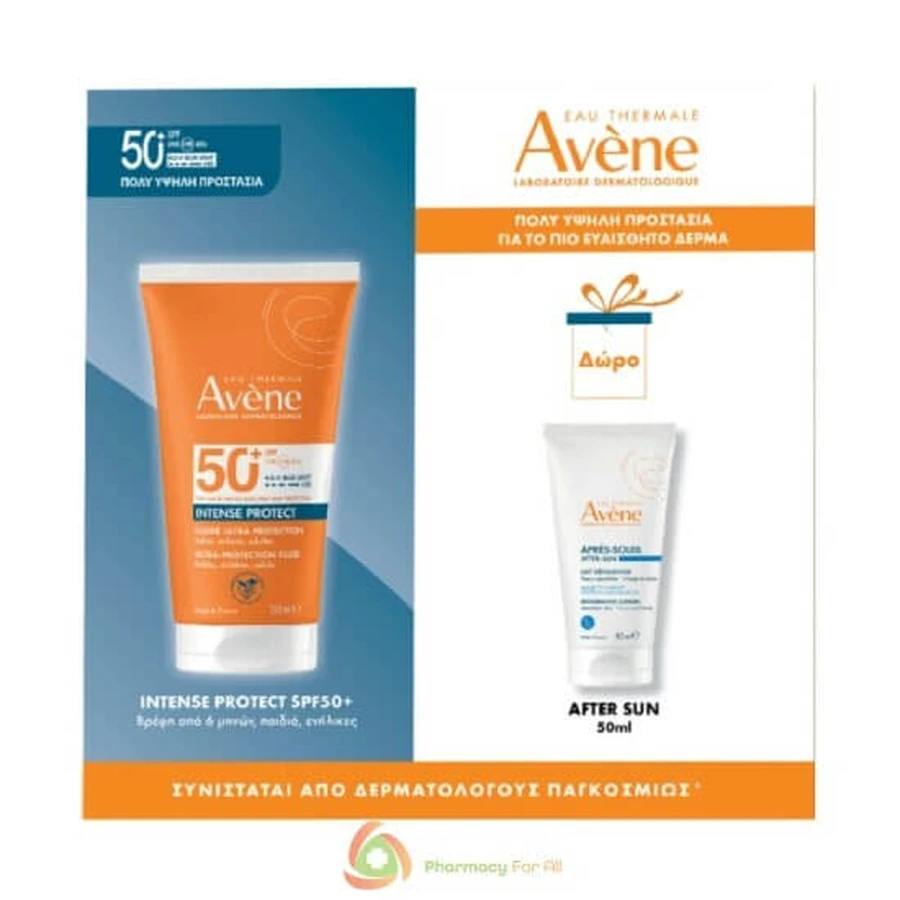 AVENE Set Intense Protect SPF50+ 150ml & Geschenk Avene Herstellende Aftersunnemelk 50 ml