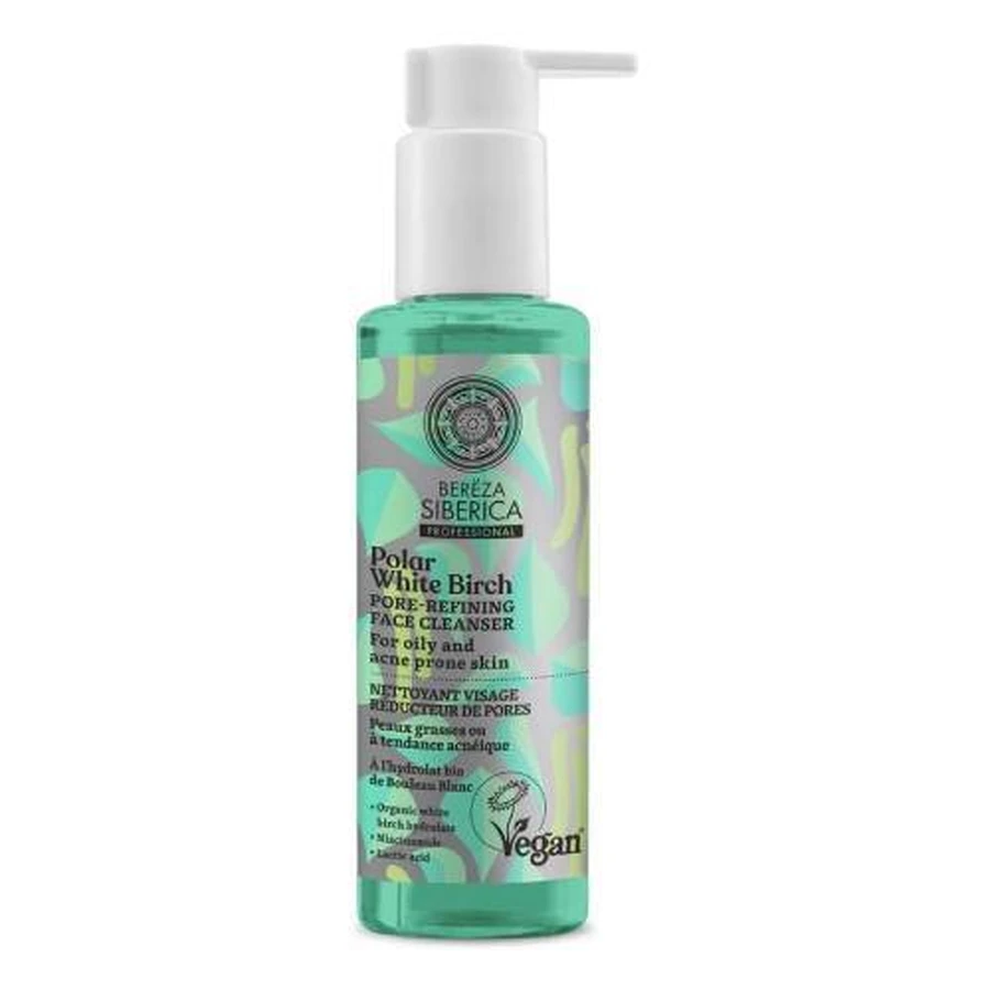 BEREZA SIBERICA Gel Limpiador Facial de Abedul Blanco Polar Gel Reductor de Poros para Pieles Grasas y Acneicas 145ml