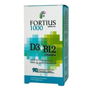 GEOPLAN Fortius D3 1000IU + B12 1000 mg, 90 comprimés dispersibles