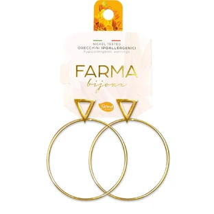 FARMA BIJOUX Hypoallergenic Triangle Gold Plated Hoop Earrings 40mm (CG602-40M)