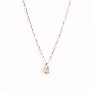 FARMA BIJOUX Hypoallergeen Zilveren Ketting met Helder Kristal 38/42CM (BE1SP01)