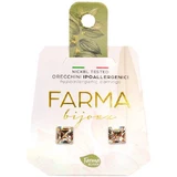 FARMA BIJOUX Hypoallergenic Earrings Crystals Squares 6mm