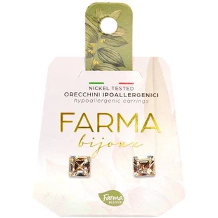 FARMA BIJOUX Hypoallergene Ohrringe Kristalle Quadrate 6mm