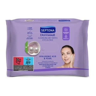 SEPTONA Dermasoft Ácido Hialurónico & Perla Toallitas con Ácido Hialurónico & Perla 20 uds 1+1
