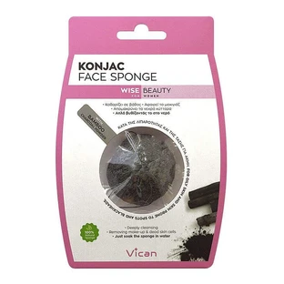 VICAN Wise Beauty Konjac Spons Gezicht met Bamboe Houtskoolpoeder