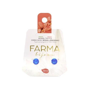 FARMA BIJOUX Hypoallergene Ohrringe Kristalle Blau 6,2mm