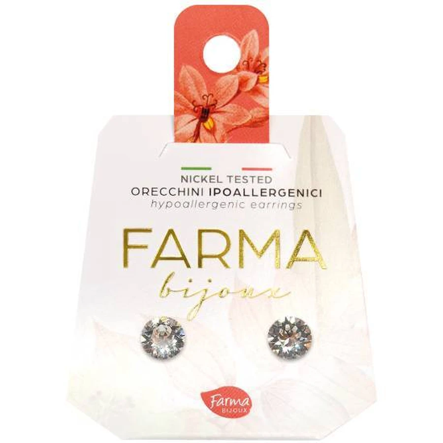FARMA BIJOUX Hypoallergene Ohrringe Kristalle rund 6,2mm