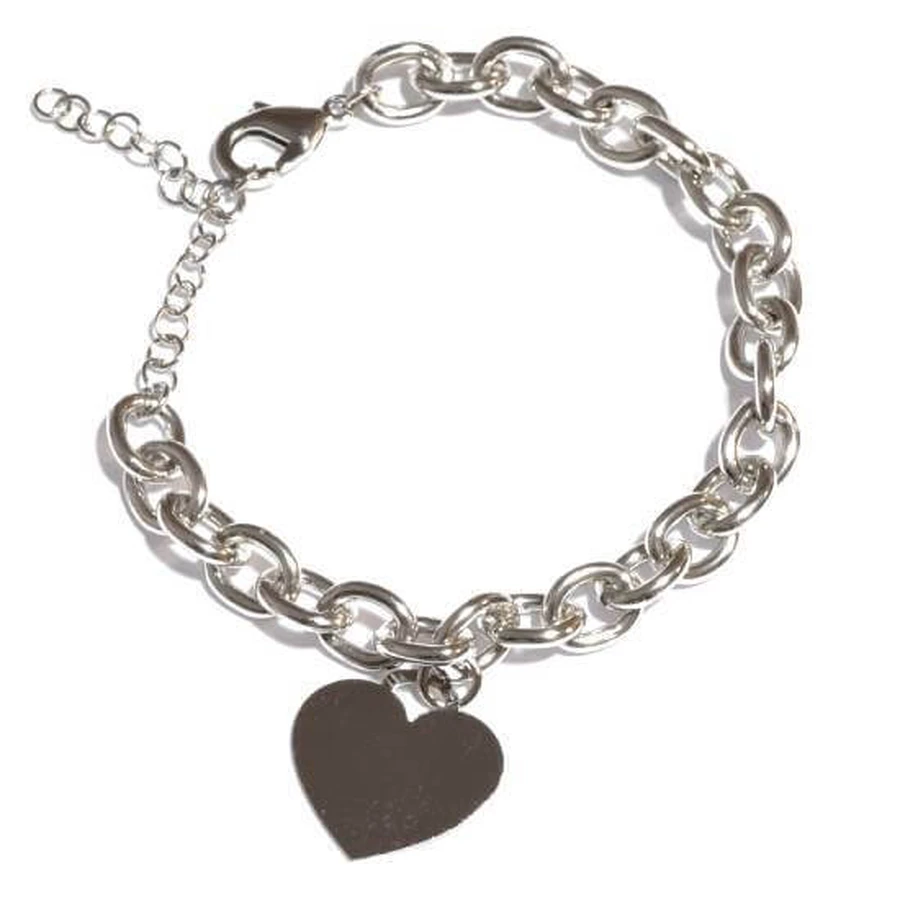 FARMA BIJOUX Hypoallergene Armband Silber Herz 15/20CM