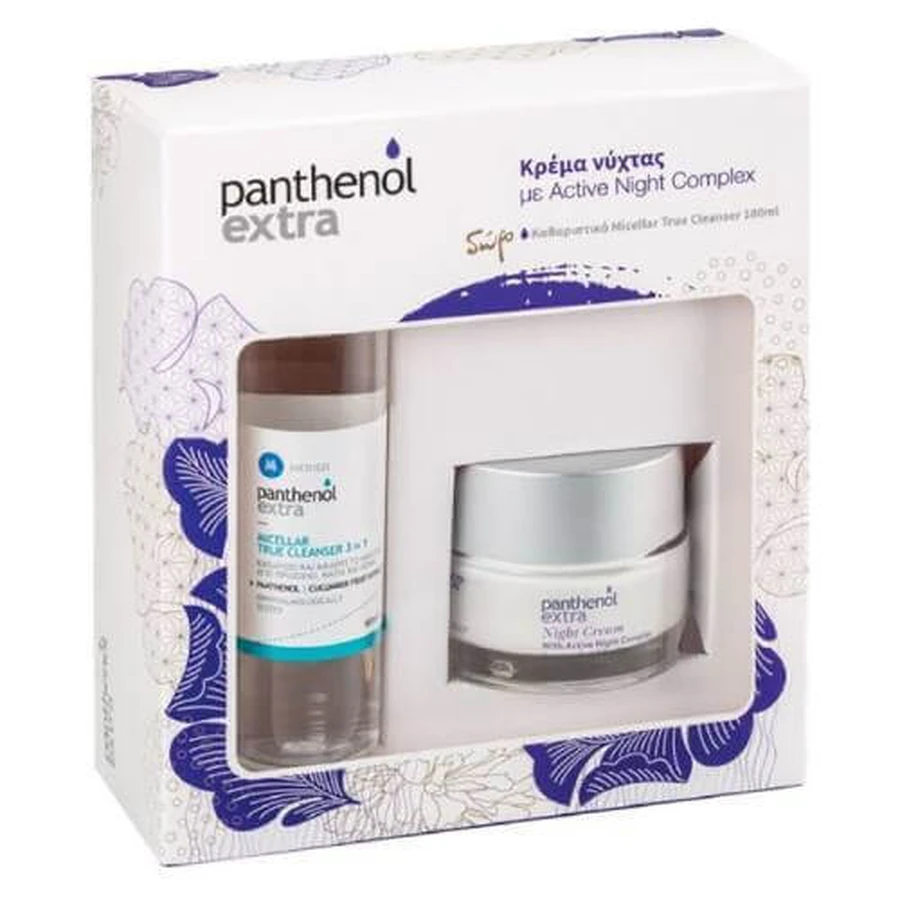 PANTHENOL Set Extra Crema Noche 50ml & Agua Micelar Limpiadora 3 en 1 100ml