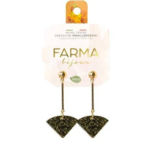 FARMA BIJOUX Hypoallergene Ohrringe Anhänger Dreiecke Grün Gold 50mm (BEWE05)