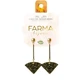 FARMA BIJOUX Hypoallergene Oorbellen Hanger Driehoeken Groen Goud 50mm (BEWE05)