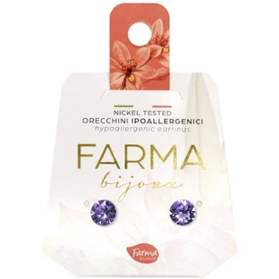 FARMA BIJOUX Boucles d'oreilles hypoallergéniques Cristaux mauves 6,2mm