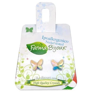 FARMA BIJOUX Hipoalergénicos Pendientes Mariposa Cristal Transparente 8mm