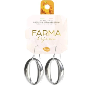 FARMA BIJOUX Hypoallergenic Earrings Silver Oval 45mm