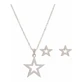 DALEE Set de joyería hipoalergénica con collar y pendientes Estrellas de acero