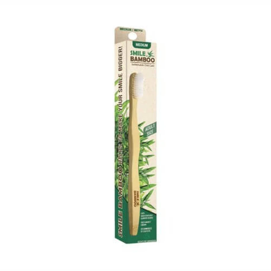 SMILE BAMBOO Adult Toothbrush Medium 1 pc - White