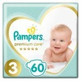 PAMPERS Premium Care Jumbo Pack Nr. 3 (6-10kg) 60 Stück.