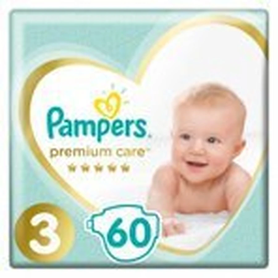 PAMPERS Premium Care Jumbo verpakking nr. 3 (6-10kg) 60 stuks.