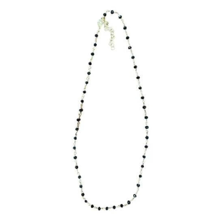 FARMA BIJOUX Gold plated subcollective necklace with black stones 45/50cm