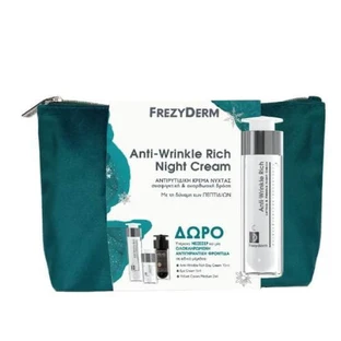 FREZYDERM Promo Anti-Wrinkle Night Cream for Face & Neck 45+ 50ml + Anti-Wrinkle Day Cream 15ml + Eye Cream 5ml + Velvet Colors Medium Matte Make Up 2ml + Case