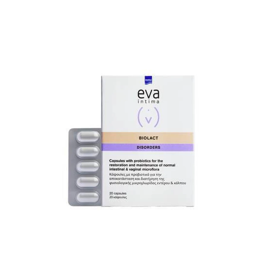INTERMED Eva Intima Biolact Probiotics for the Restoration and Maintenance of Normal Flora of the Intestine and the Gulf 20 Capsules